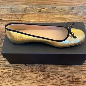 Jcrew Gold Lily Ballet Flats